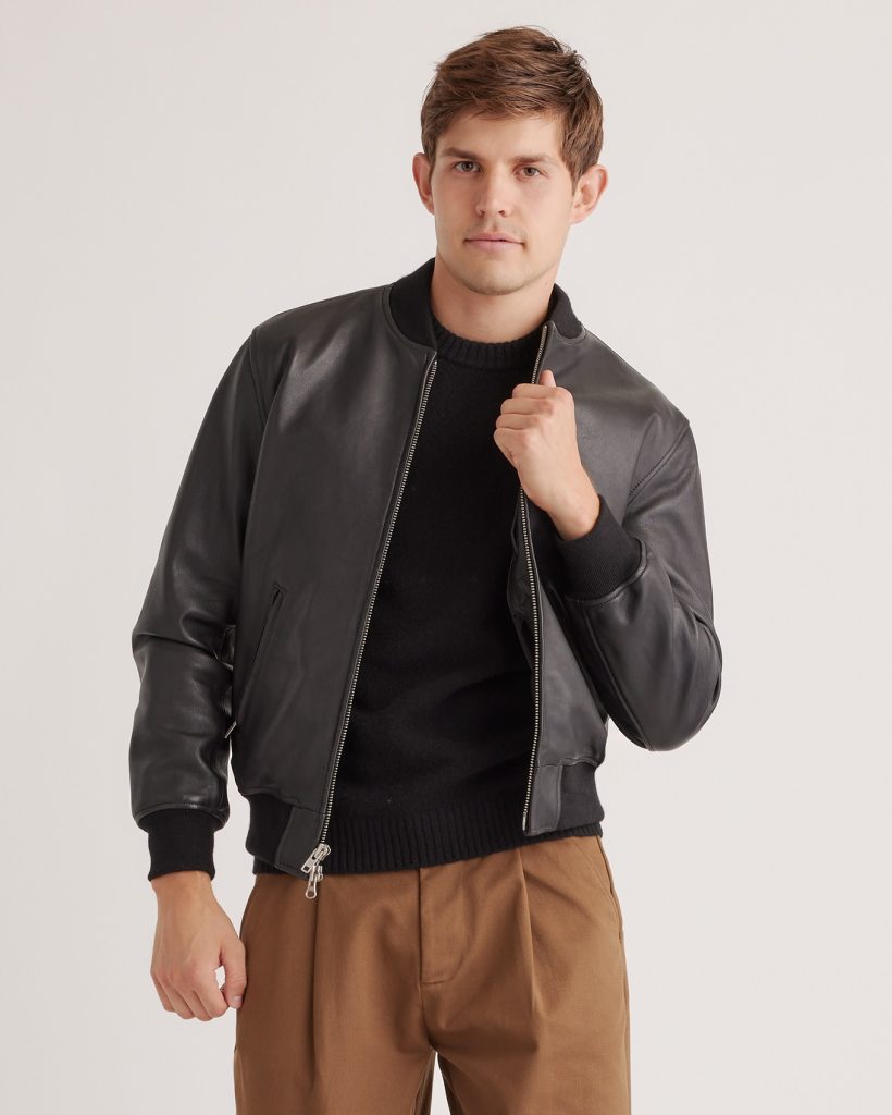 Mens leather bomber jackets