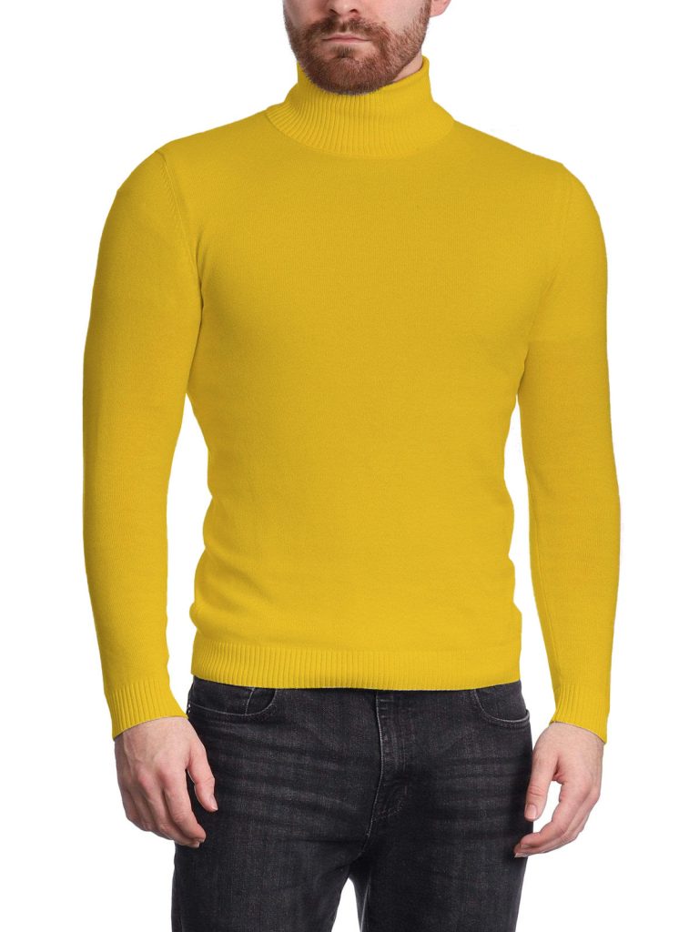 Mens yellow cotton turtleneck hotsell