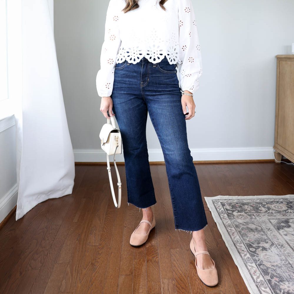 cropped flare jeans