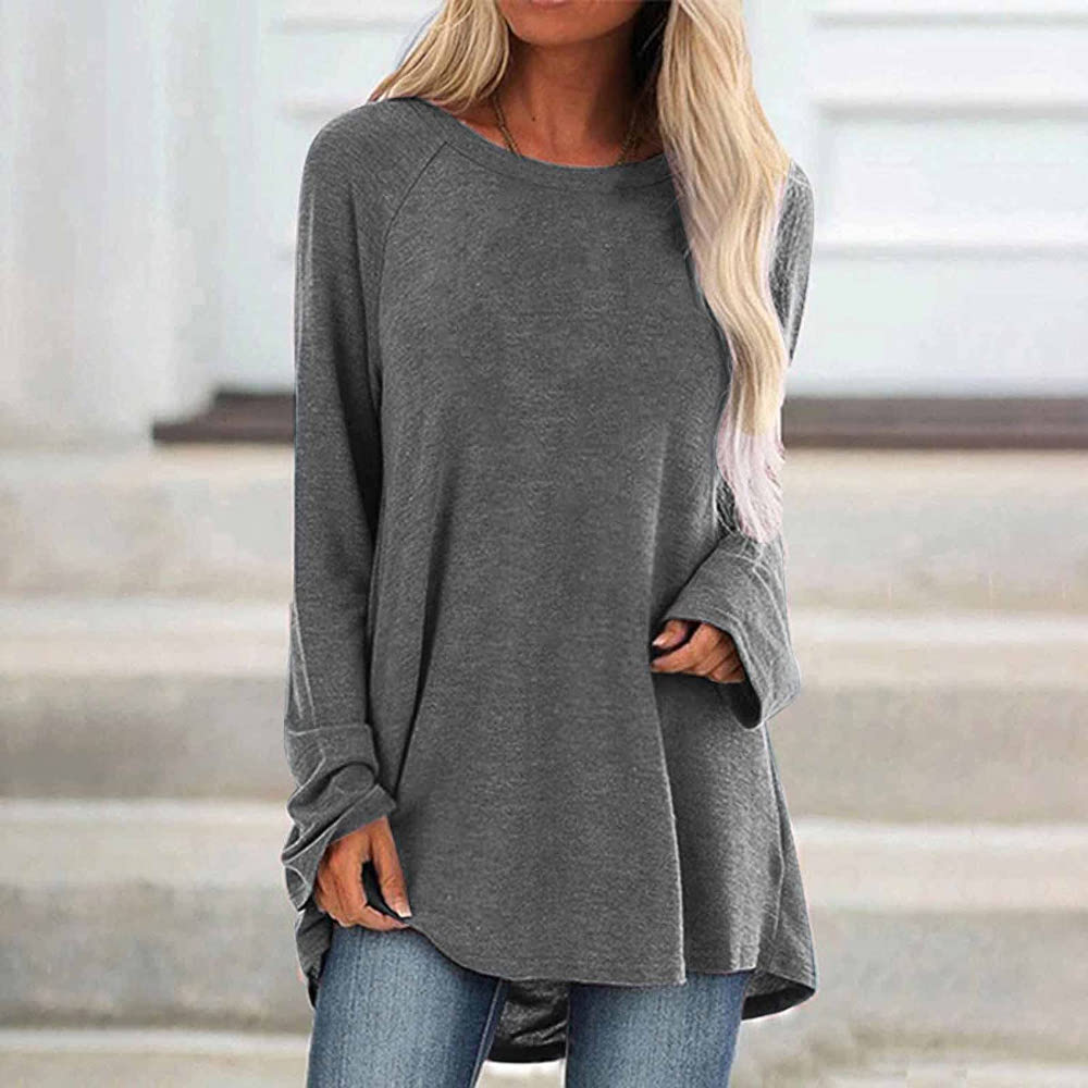 custom_long_sleeve_crew_neck_pullover_loose_tunic_top