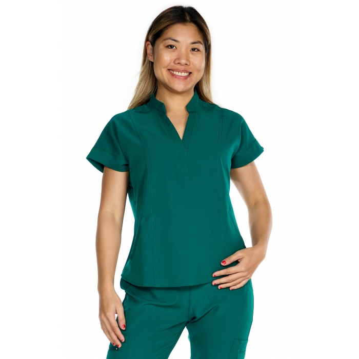 mandarin_stretch_scrub_top_hunter
