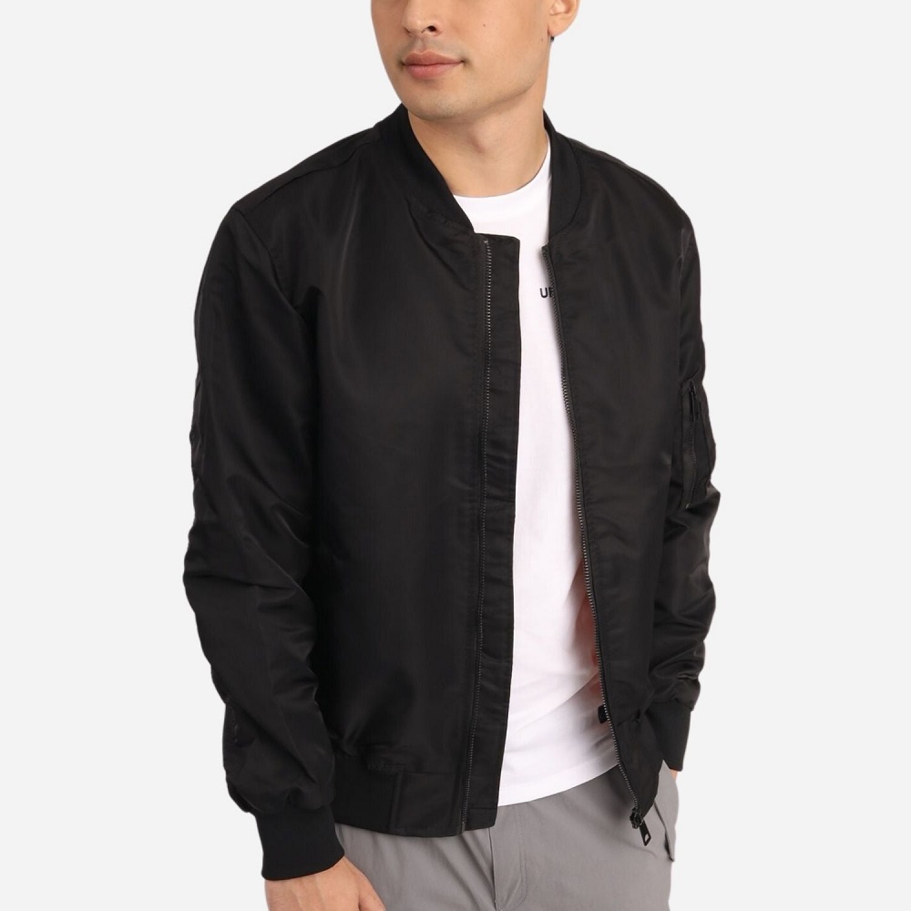 black bomber jacket