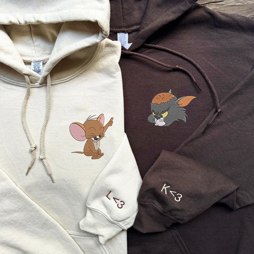 Custom_Embroidered_Hoodies_For_Couples_Custom_Matching_Couple_Hoodie_Cartoon_Tom_Cat_Mouse_Couples_Embroidered_Hoodie