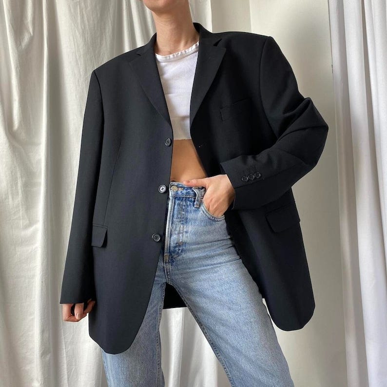 oversized black blazer