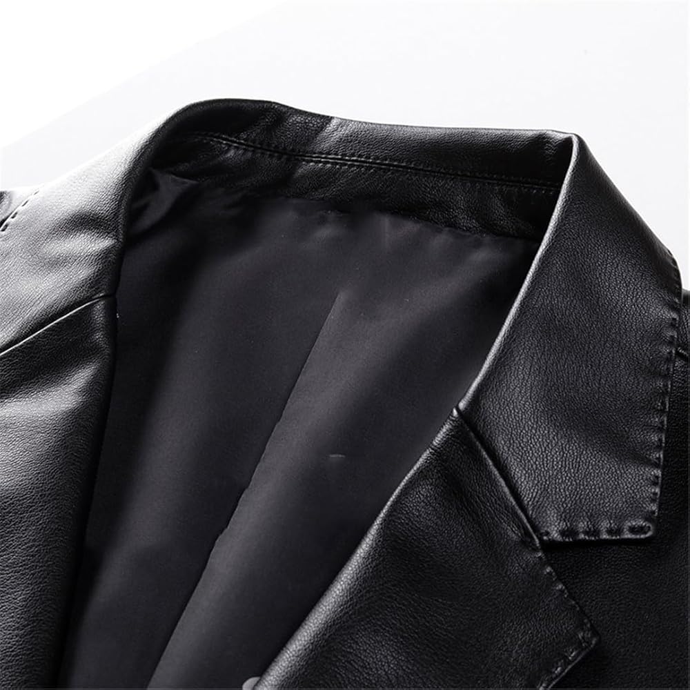 black leather blazer