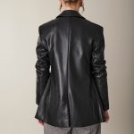 black leather blazer