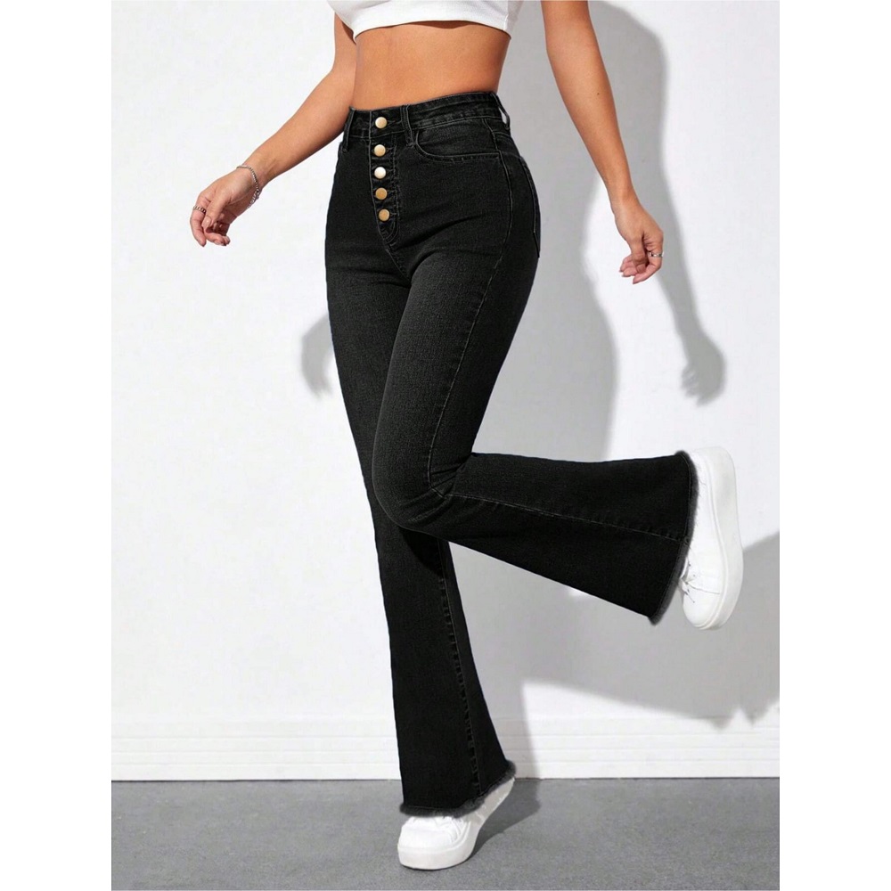 black bell bottom jeans