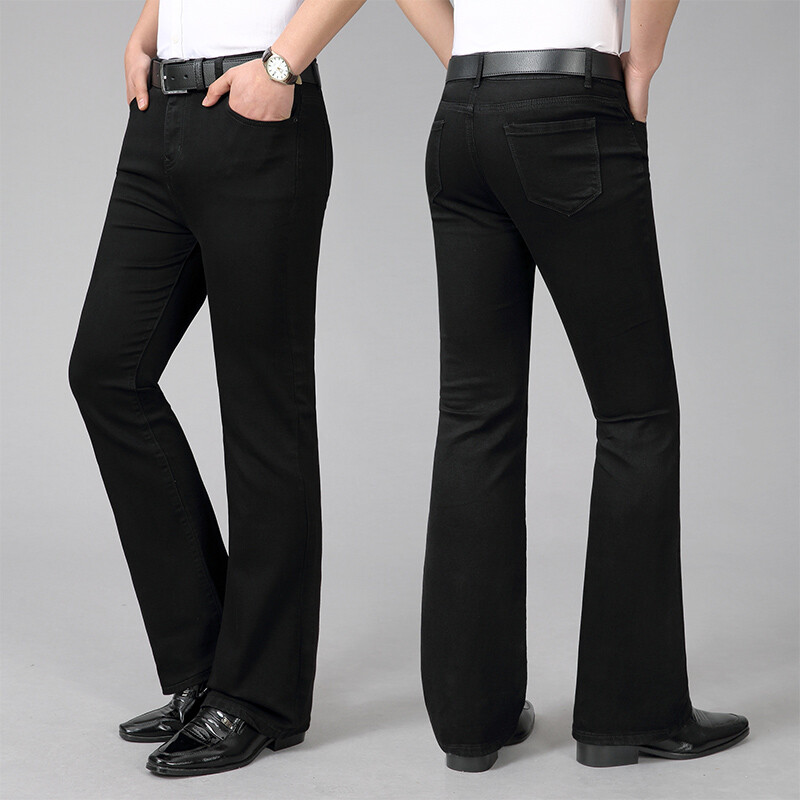 black bell bottom jeans
