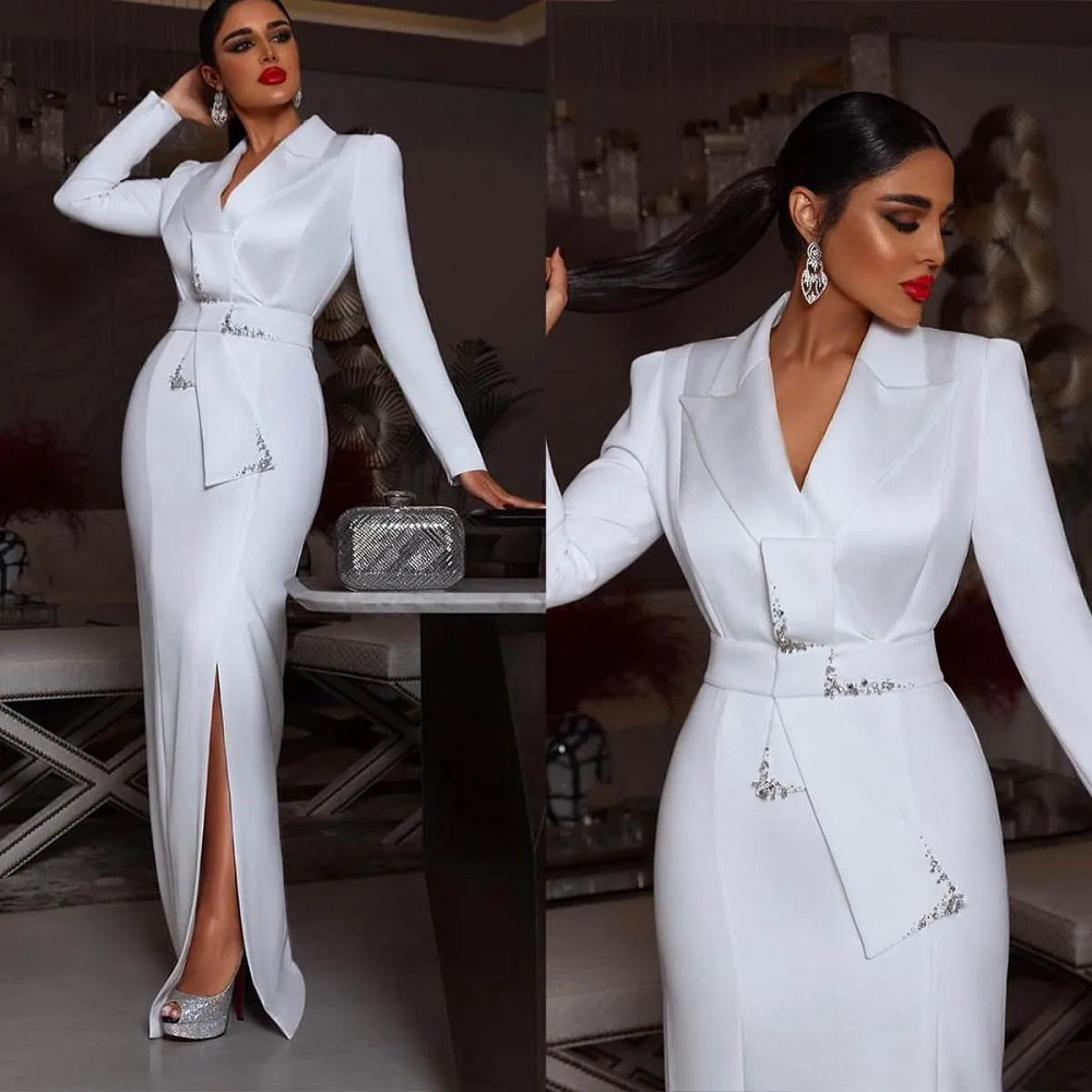 blazer dress white