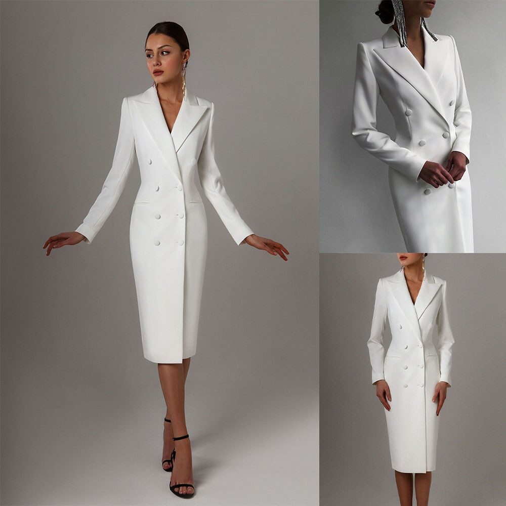 blazer dress white