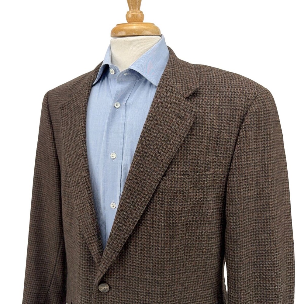 brown houndstooth blazer