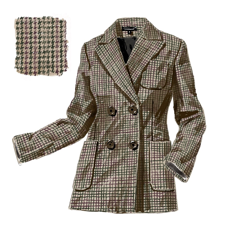 brown houndstooth blazer
