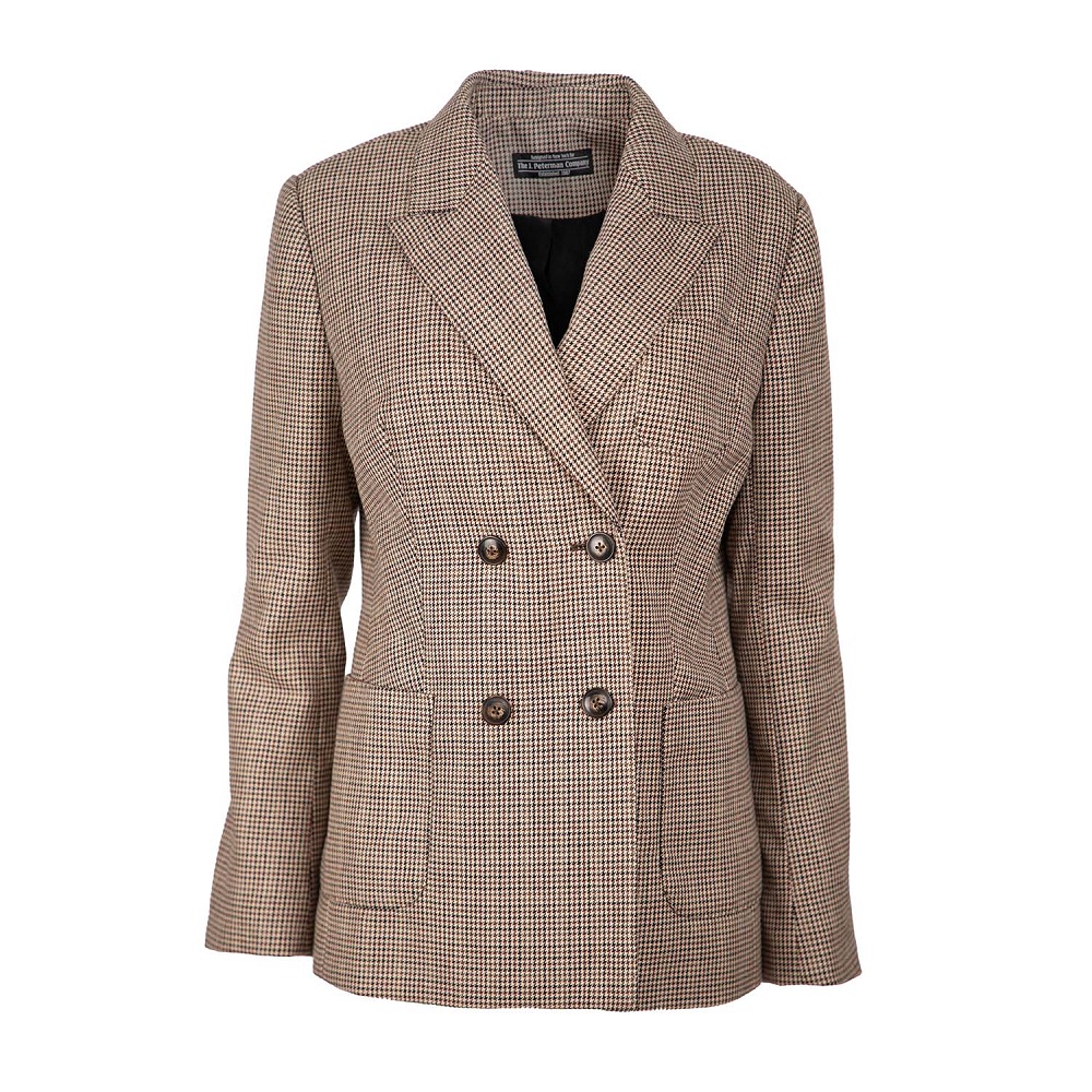 brown houndstooth blazer