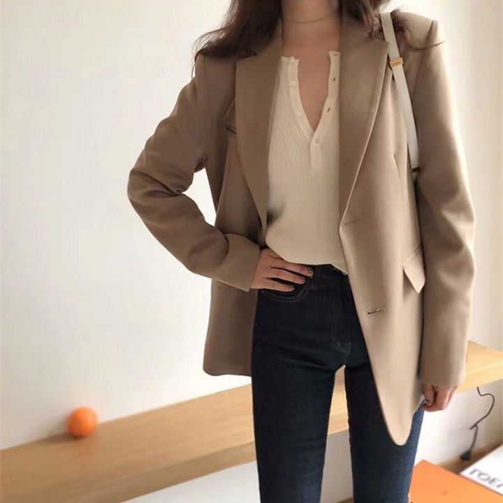 khaki blazer womens