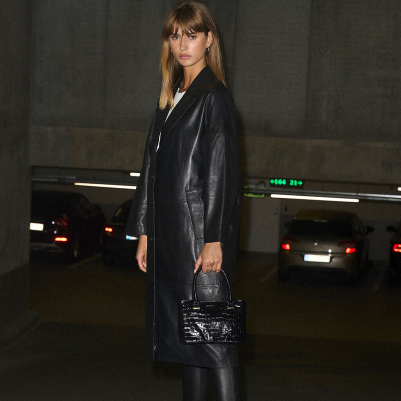 long leather jacket