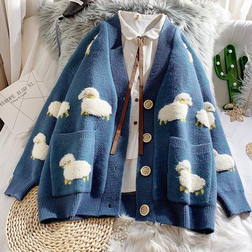 cute-sheep-cardigan-sweater-aesthetic-clothing