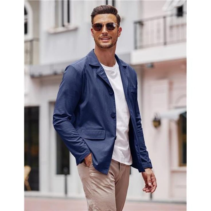 navy linen blazer