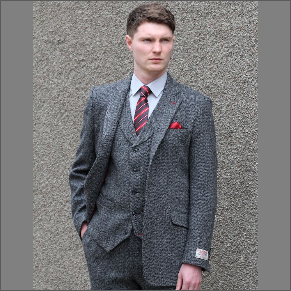 grey tweed blazer