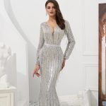 long sleeve evening gown