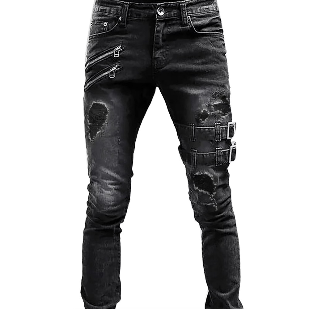 black ripped jeans