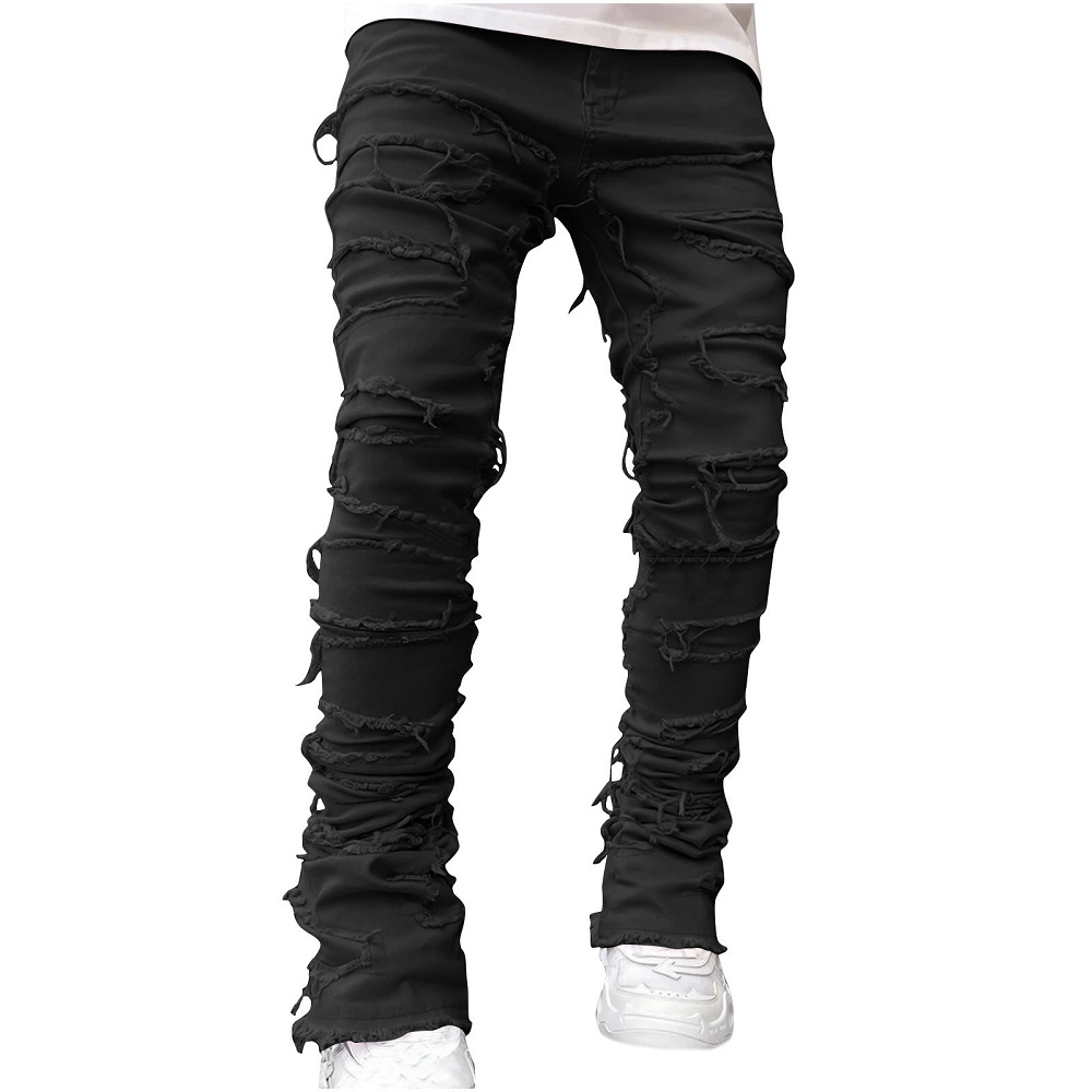 black ripped jeans