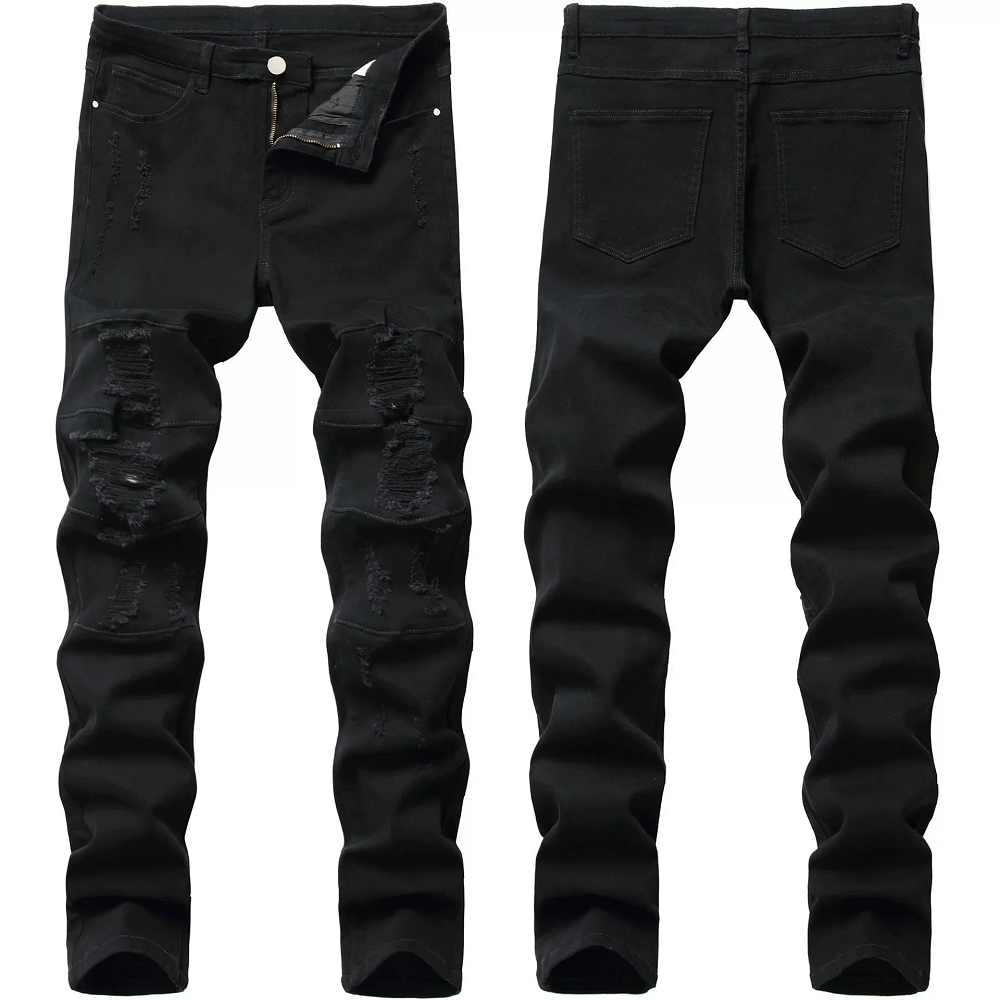 black ripped jeans