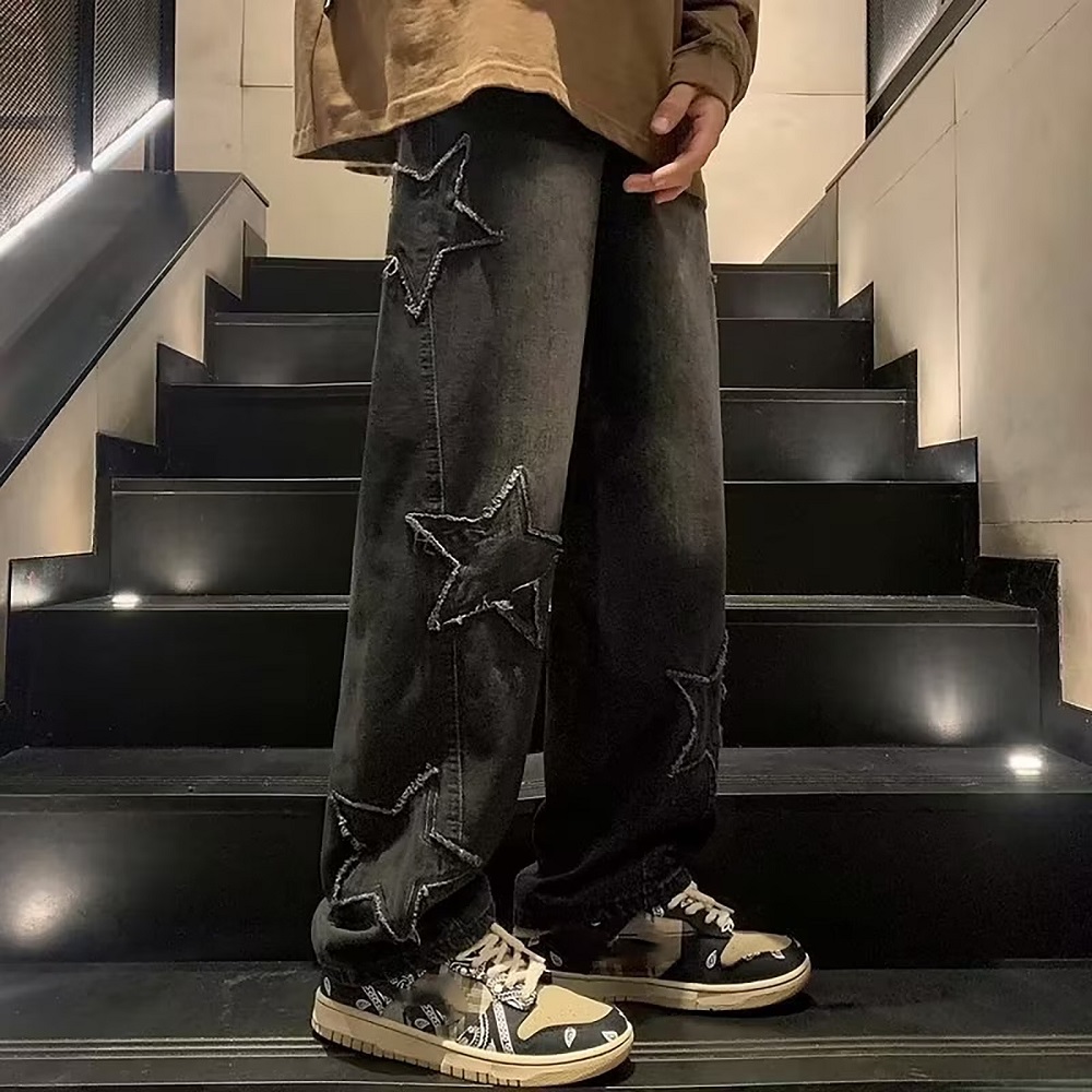 black ripped jeans