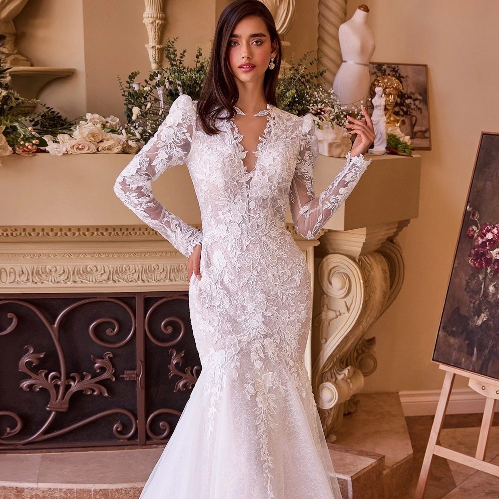 long sleeve wedding gown
