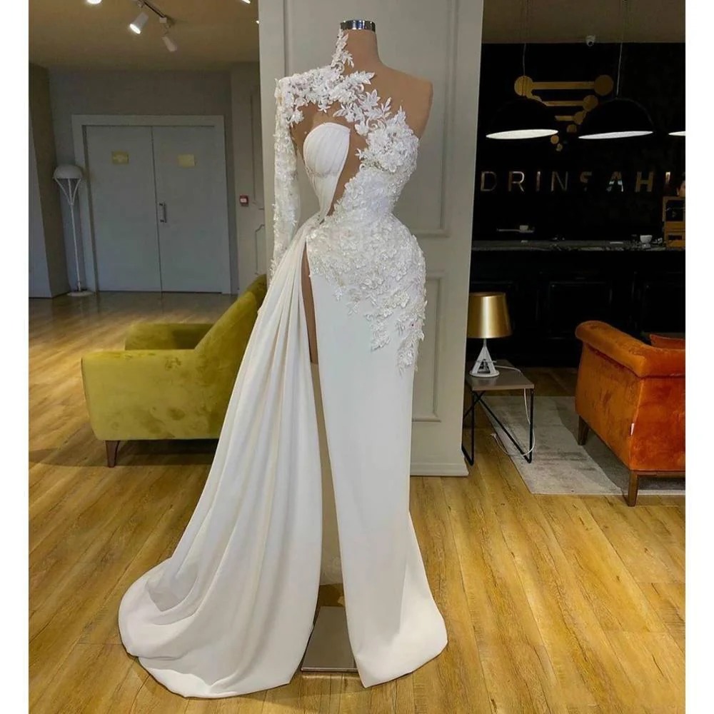 white evening gown