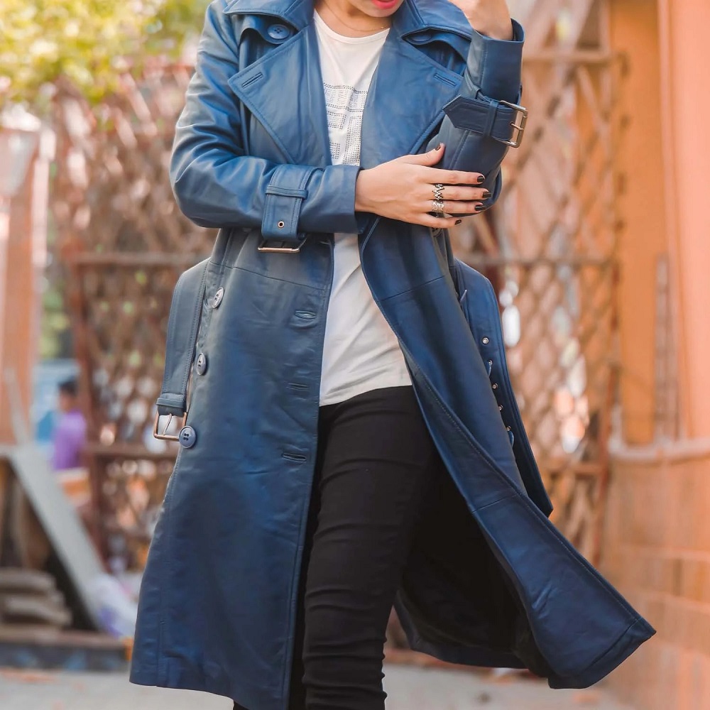 leather long coat
