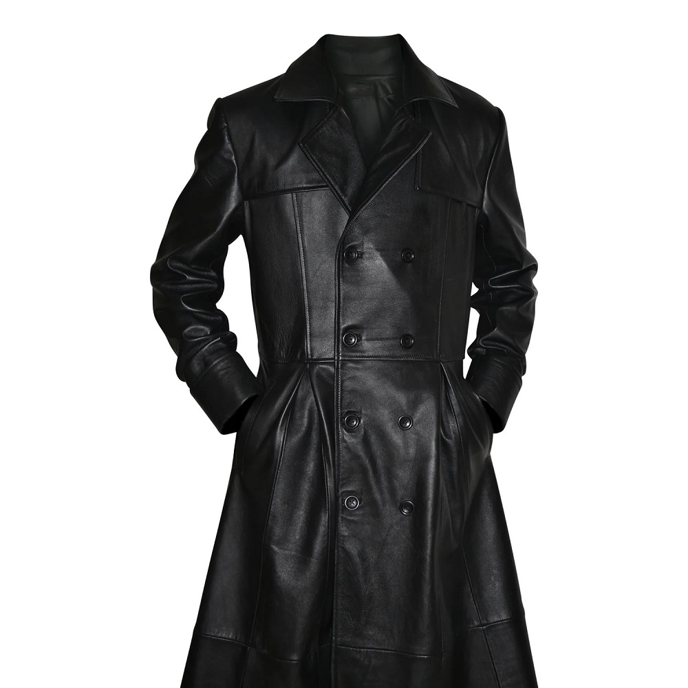leather long coat