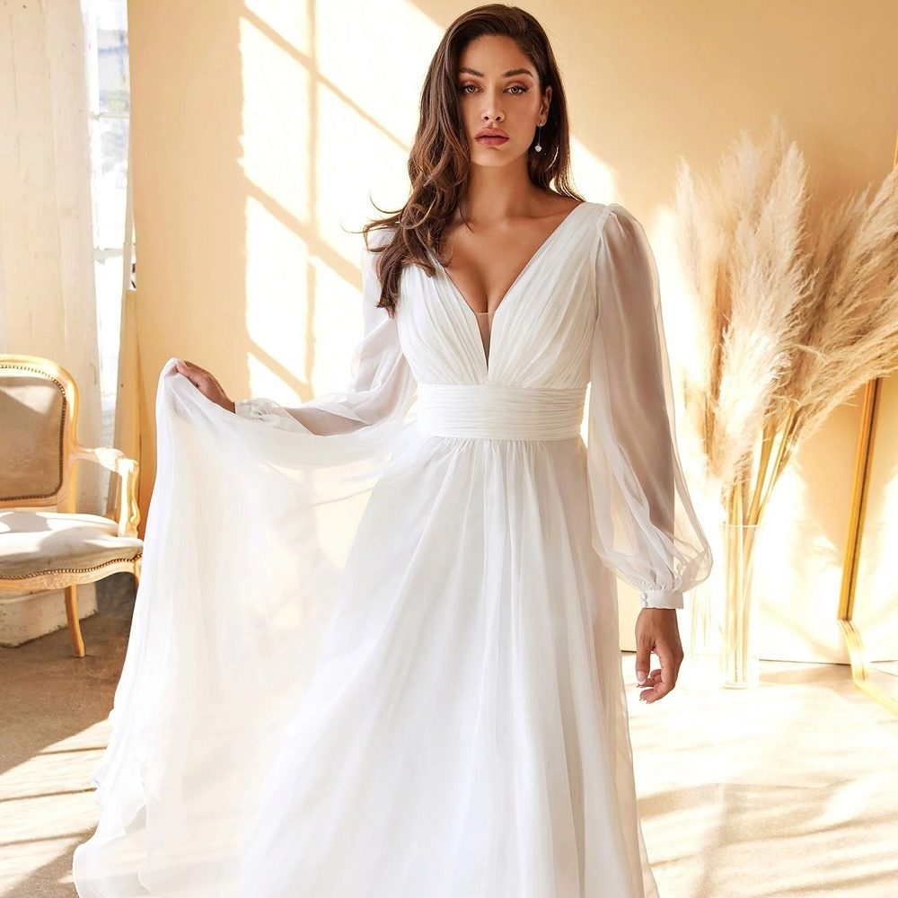 long sleeve wedding gown