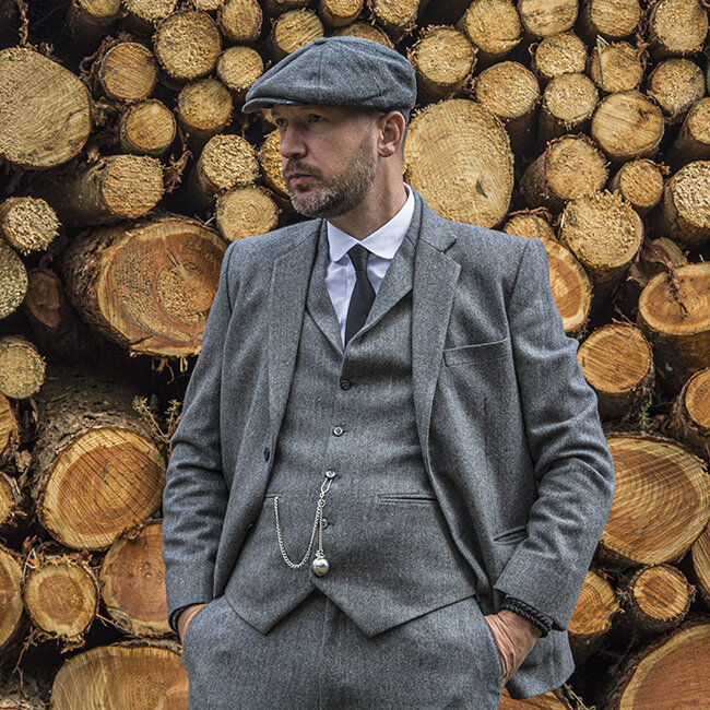 grey tweed blazer