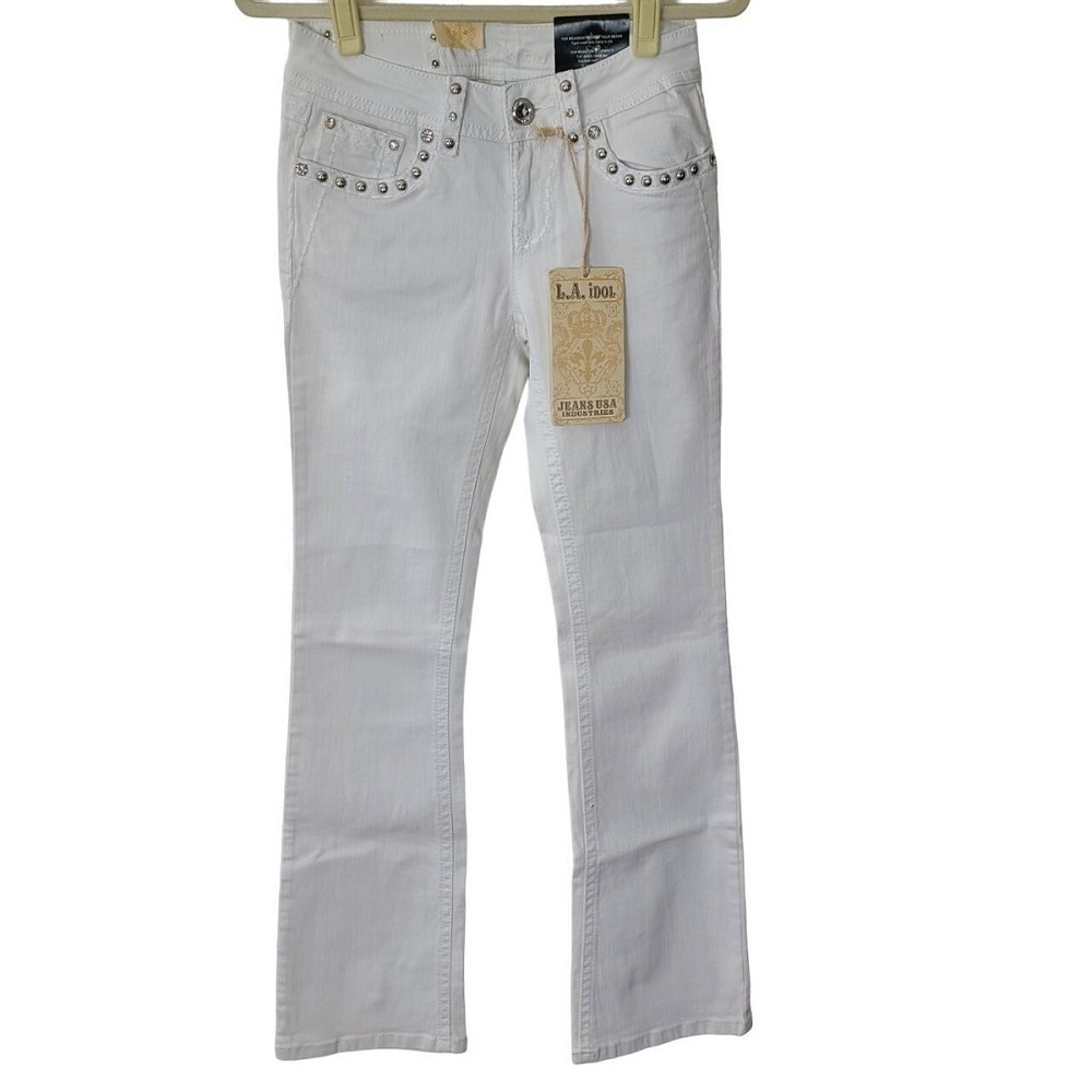 white straight leg jeans