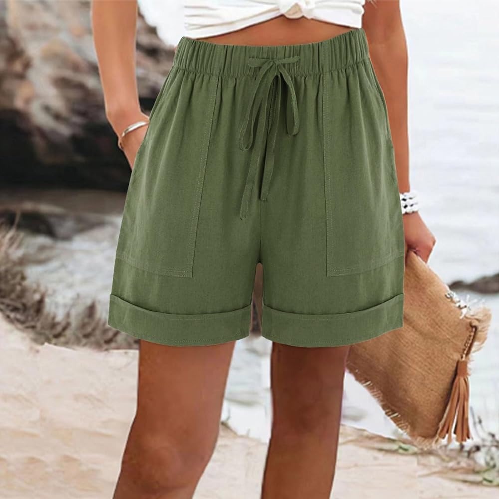 linen shorts women