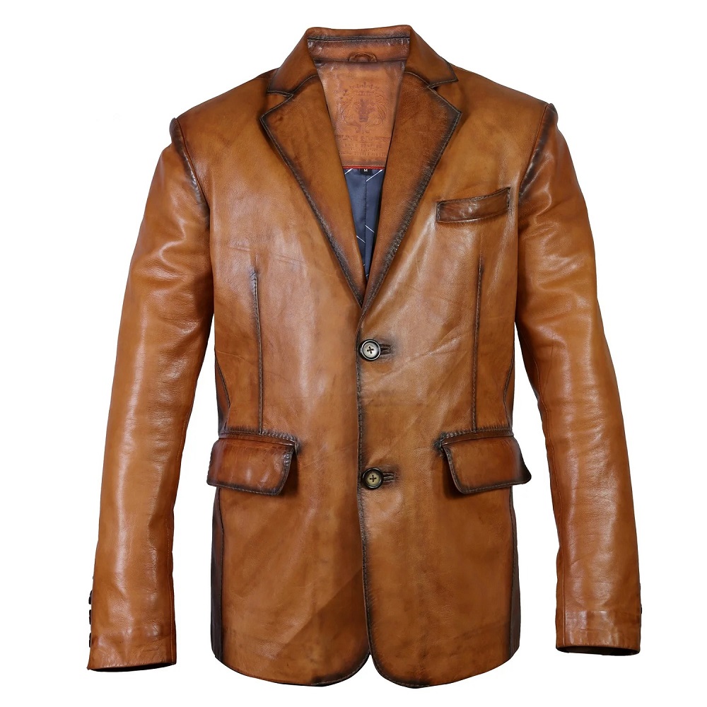 genuine leather blazer