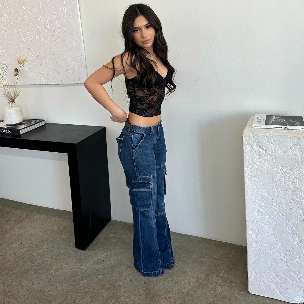 low rise cargo pants