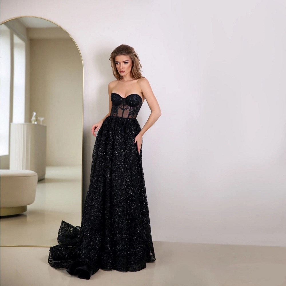 black corset gown