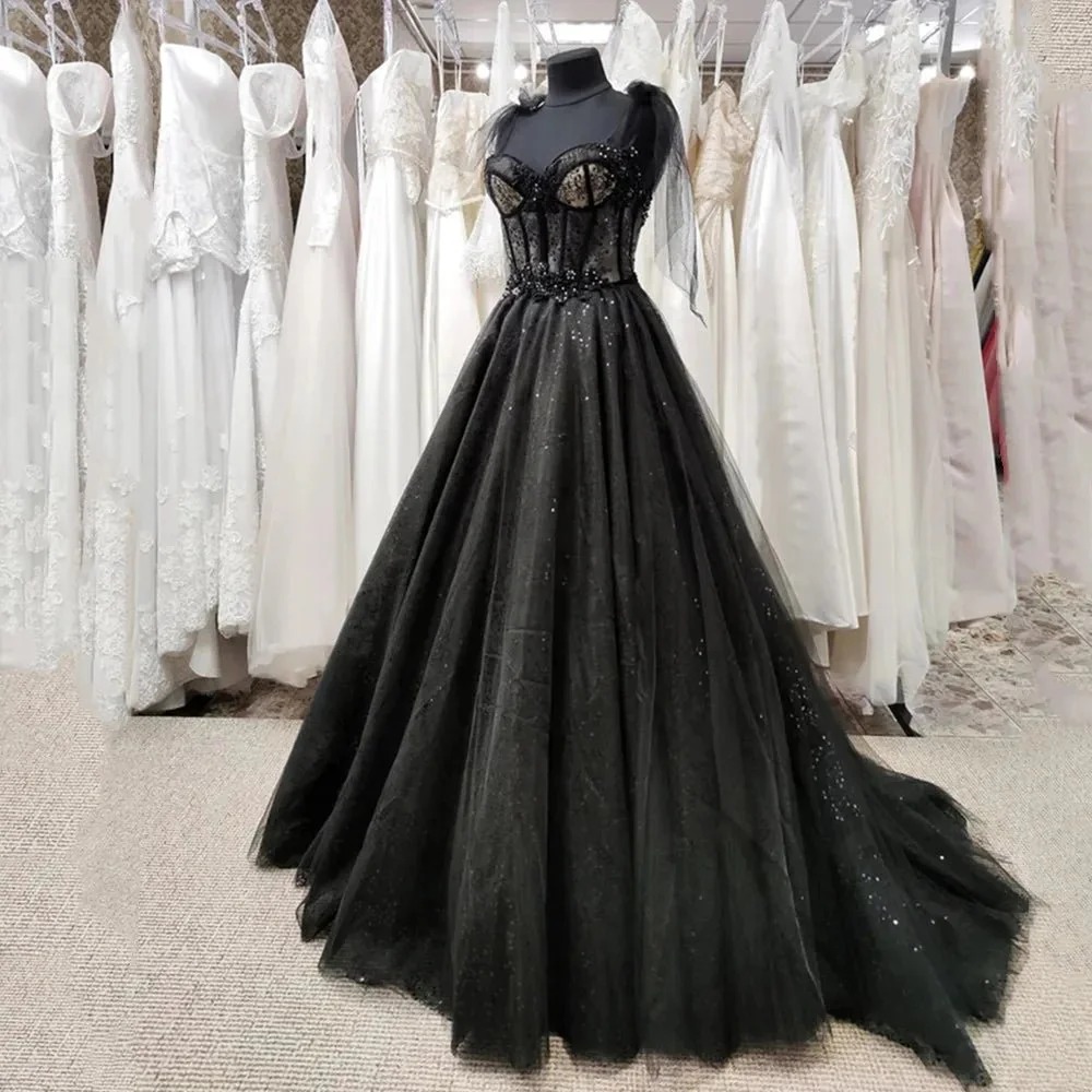 black corset gown