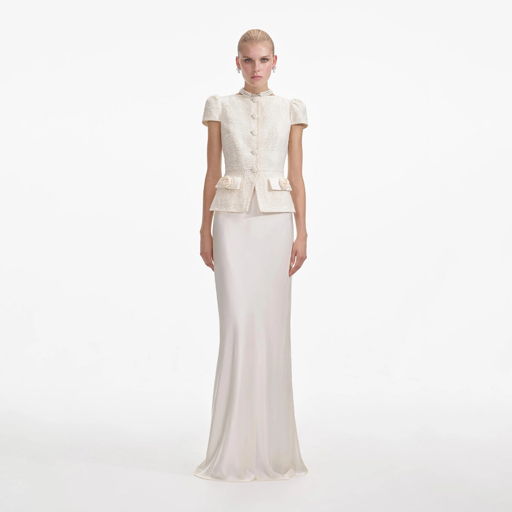 cream formal dress