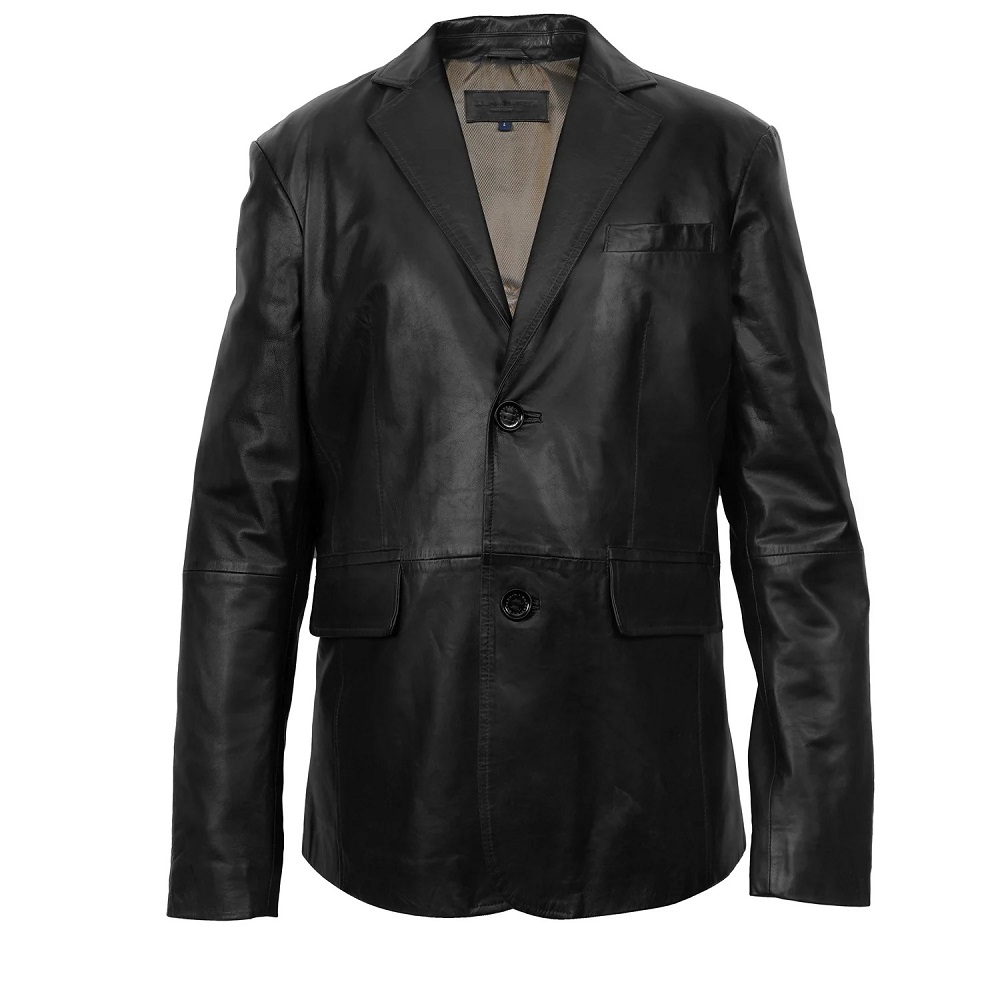 genuine leather blazer