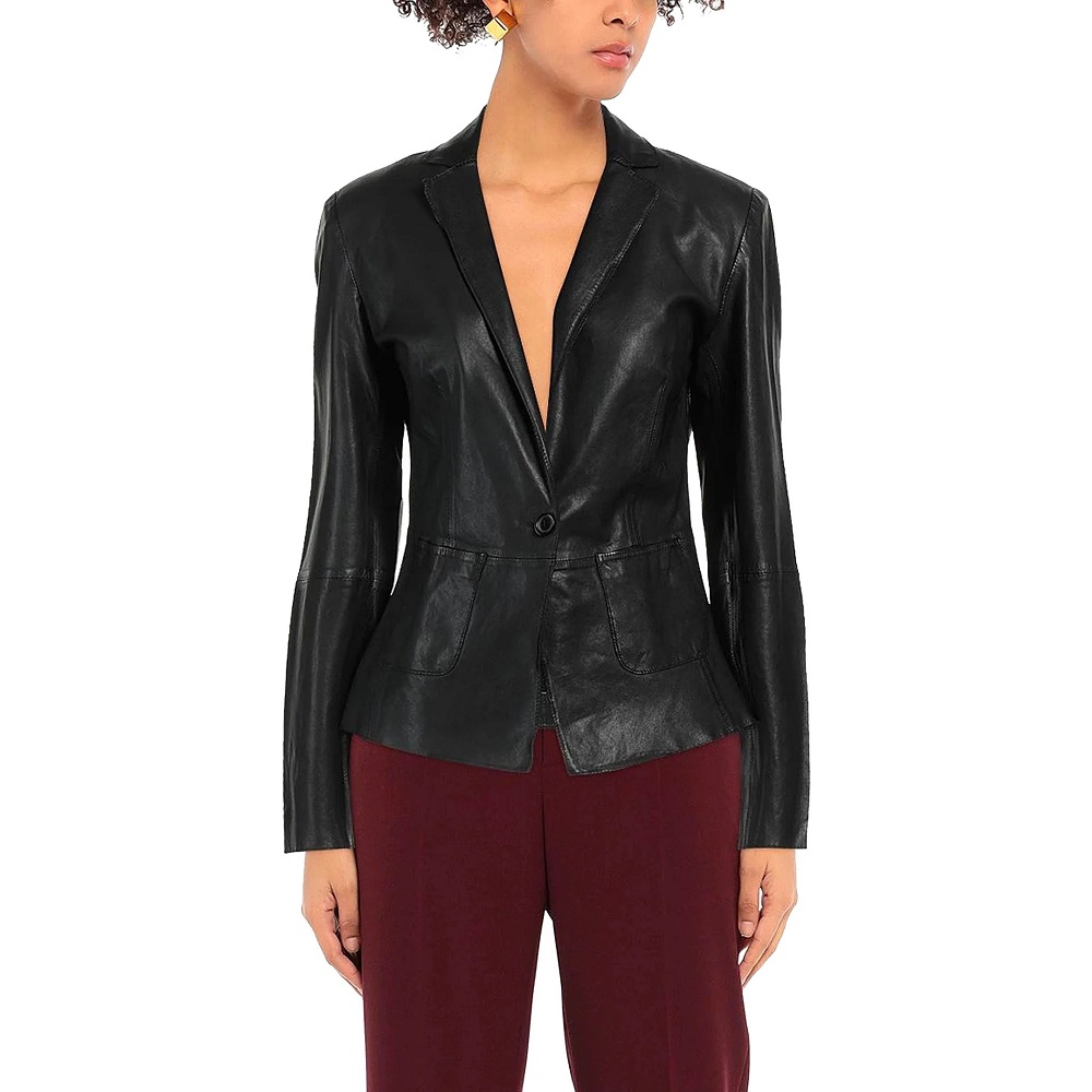 genuine leather blazer