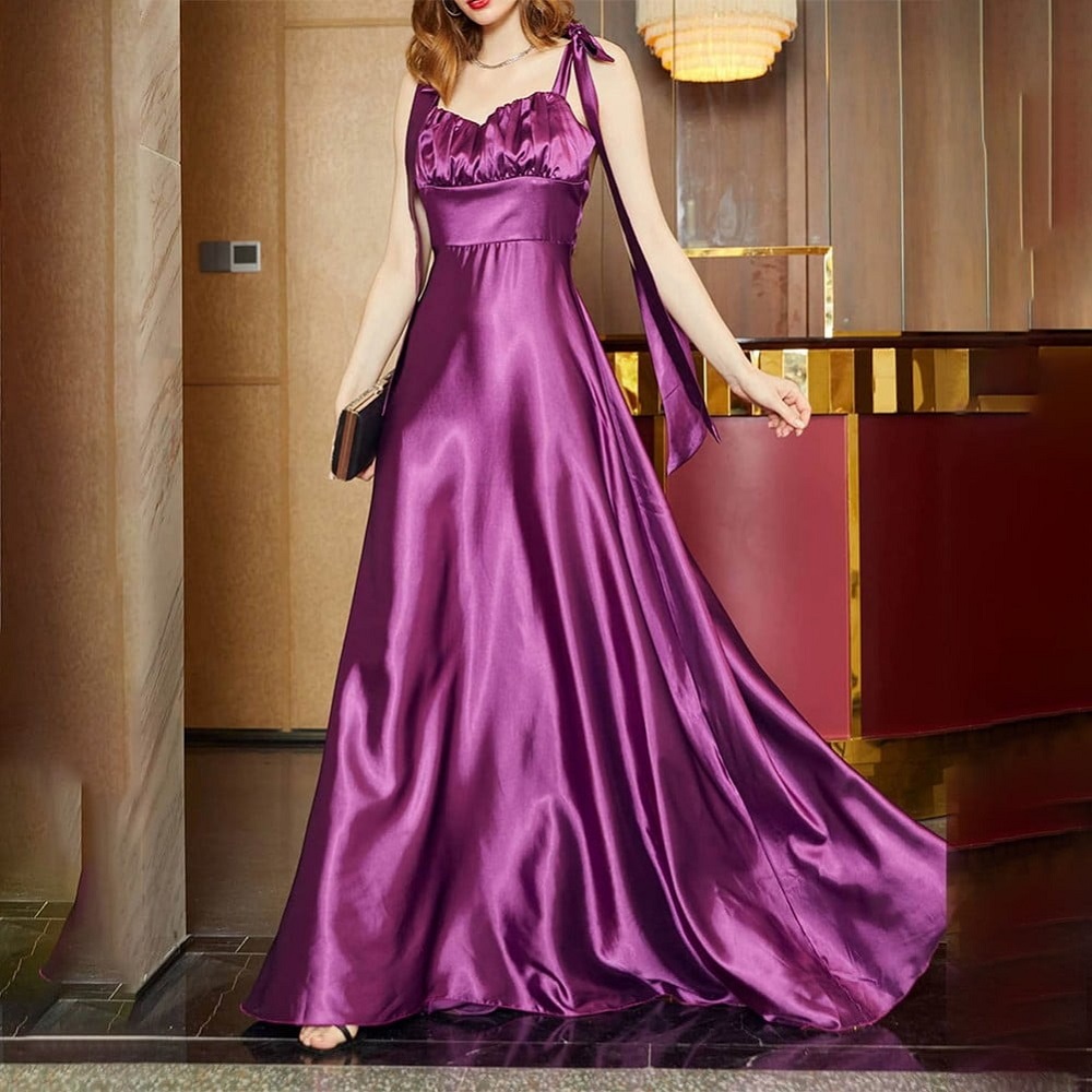 satin ball gown