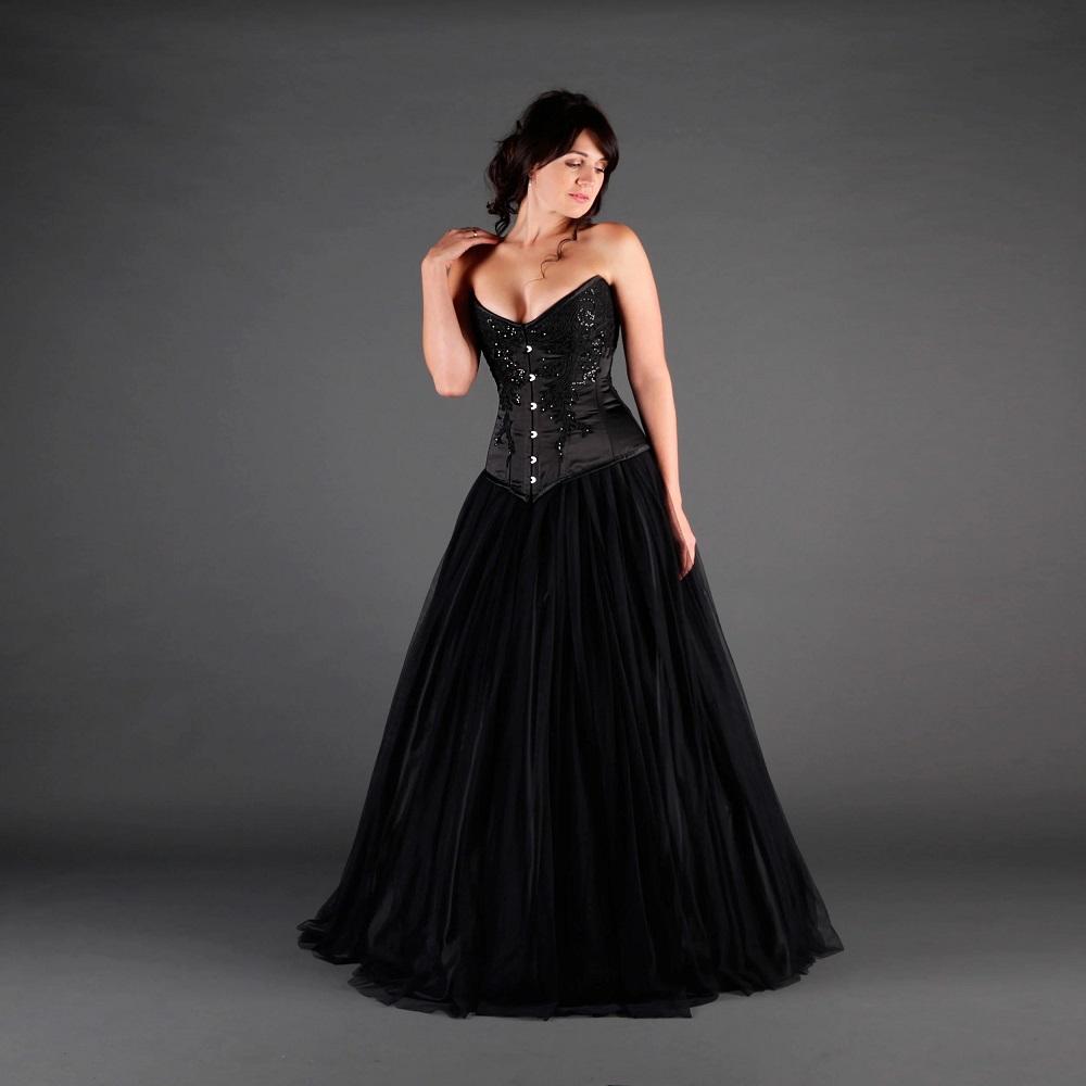 black corset gown