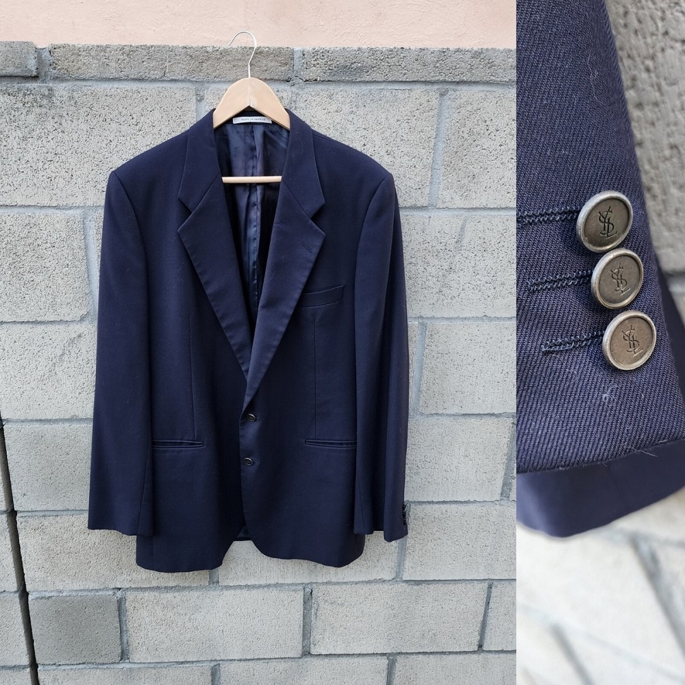 navy wool blazer