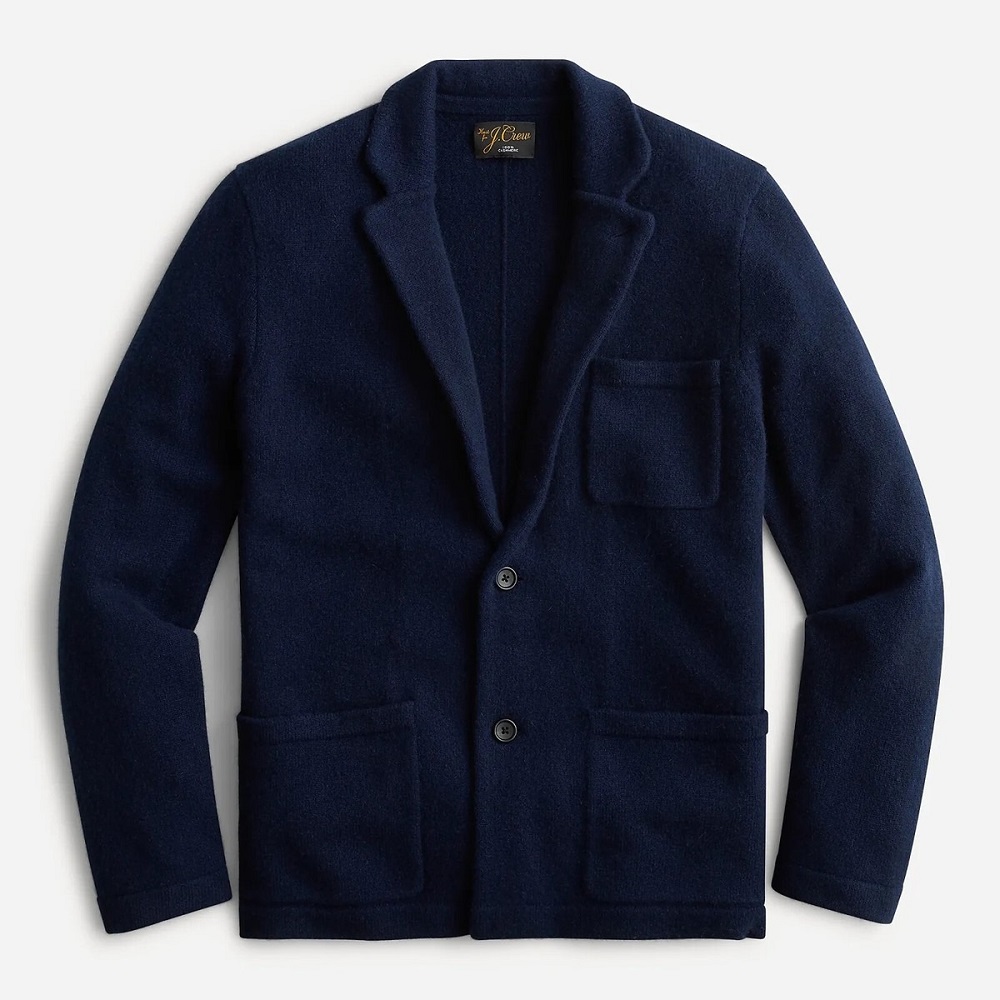 navy sweater blazer