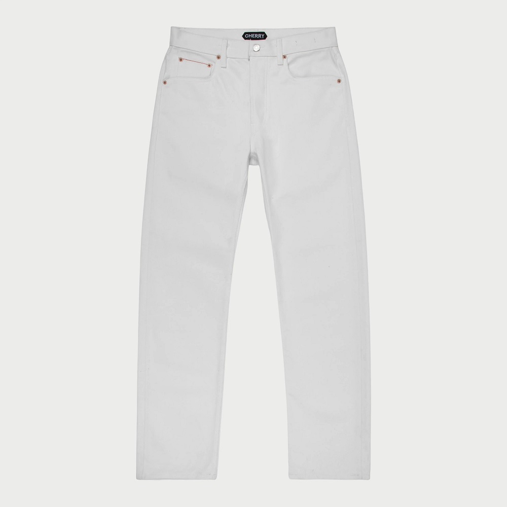 white straight leg jeans