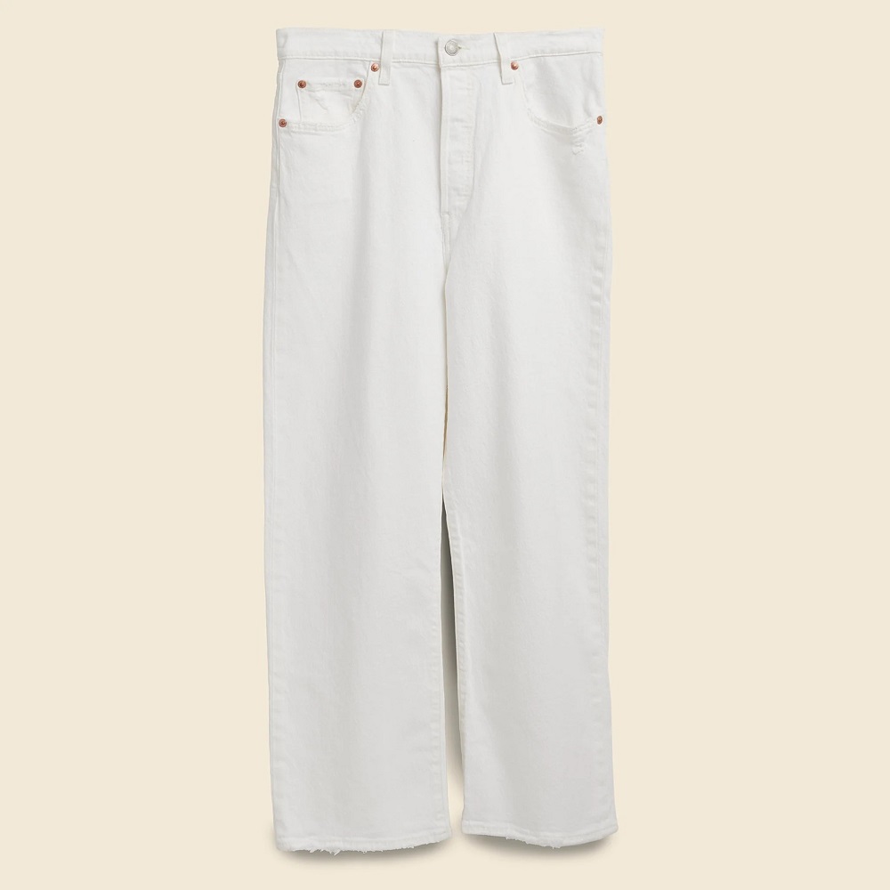 white straight leg jeans