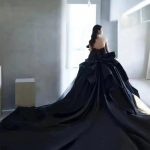 black ball gown wedding dress