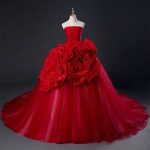 red wedding gown